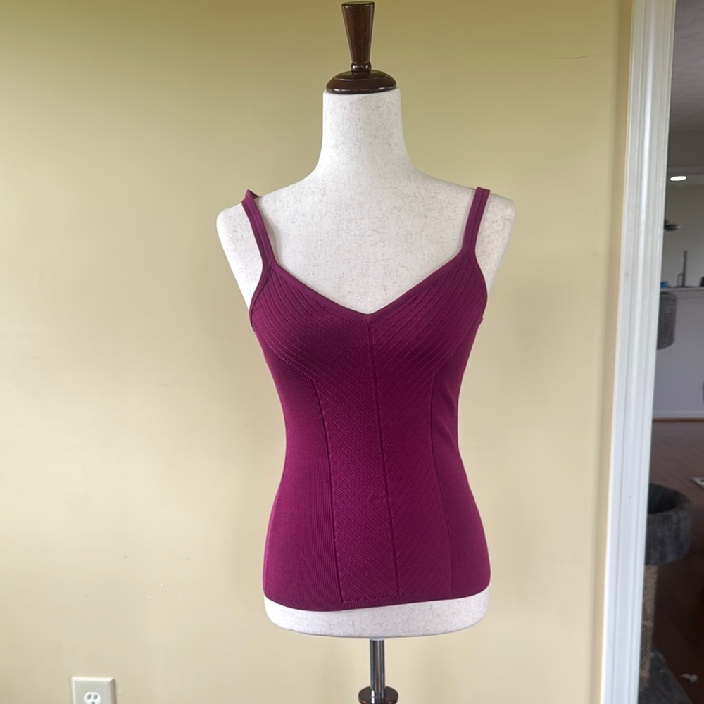 White House Black Market Purple Fitted Camisole Tank Top